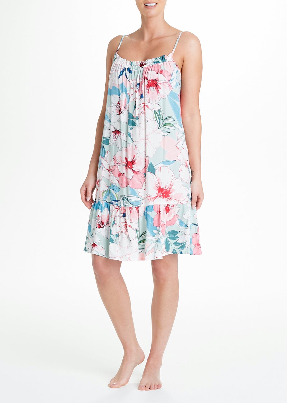 Blue Floral Strappy Nightie