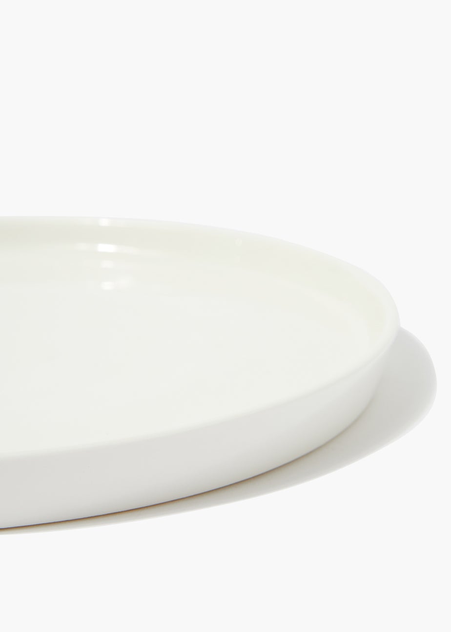 White Lipped Side Plate (20.5cm x 20.5cm)