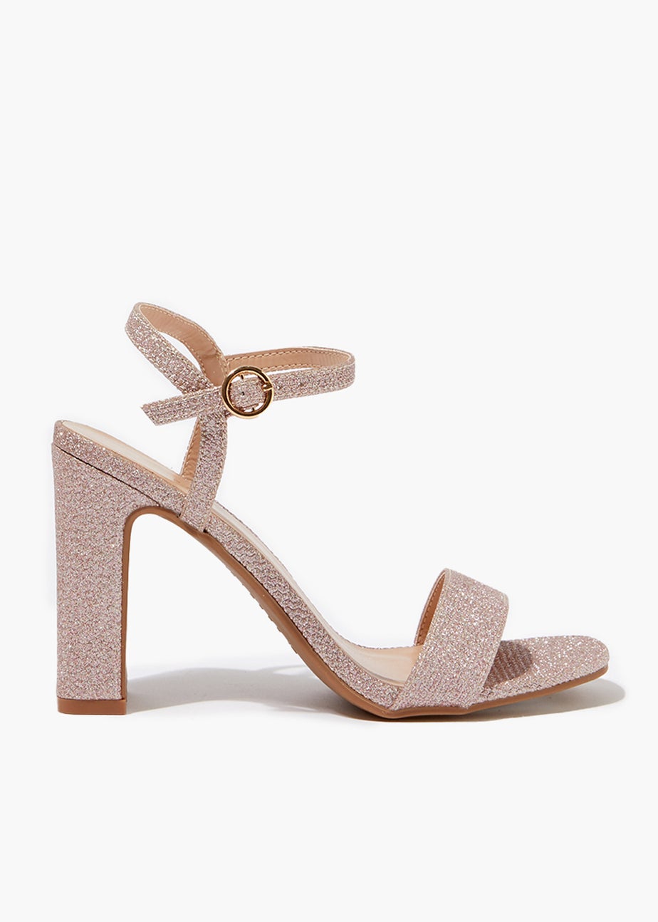 Gold Block Heel Sandals