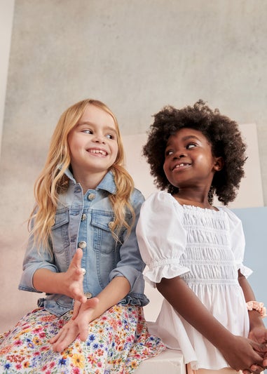 Girls Dark Blue Frill Denim Jacket (4-13yrs)