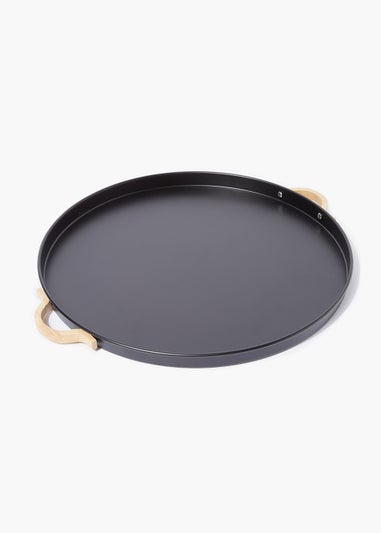Black Round Metal Tray