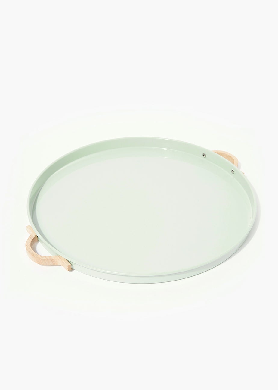 Green Round Metal Tray (37cm)