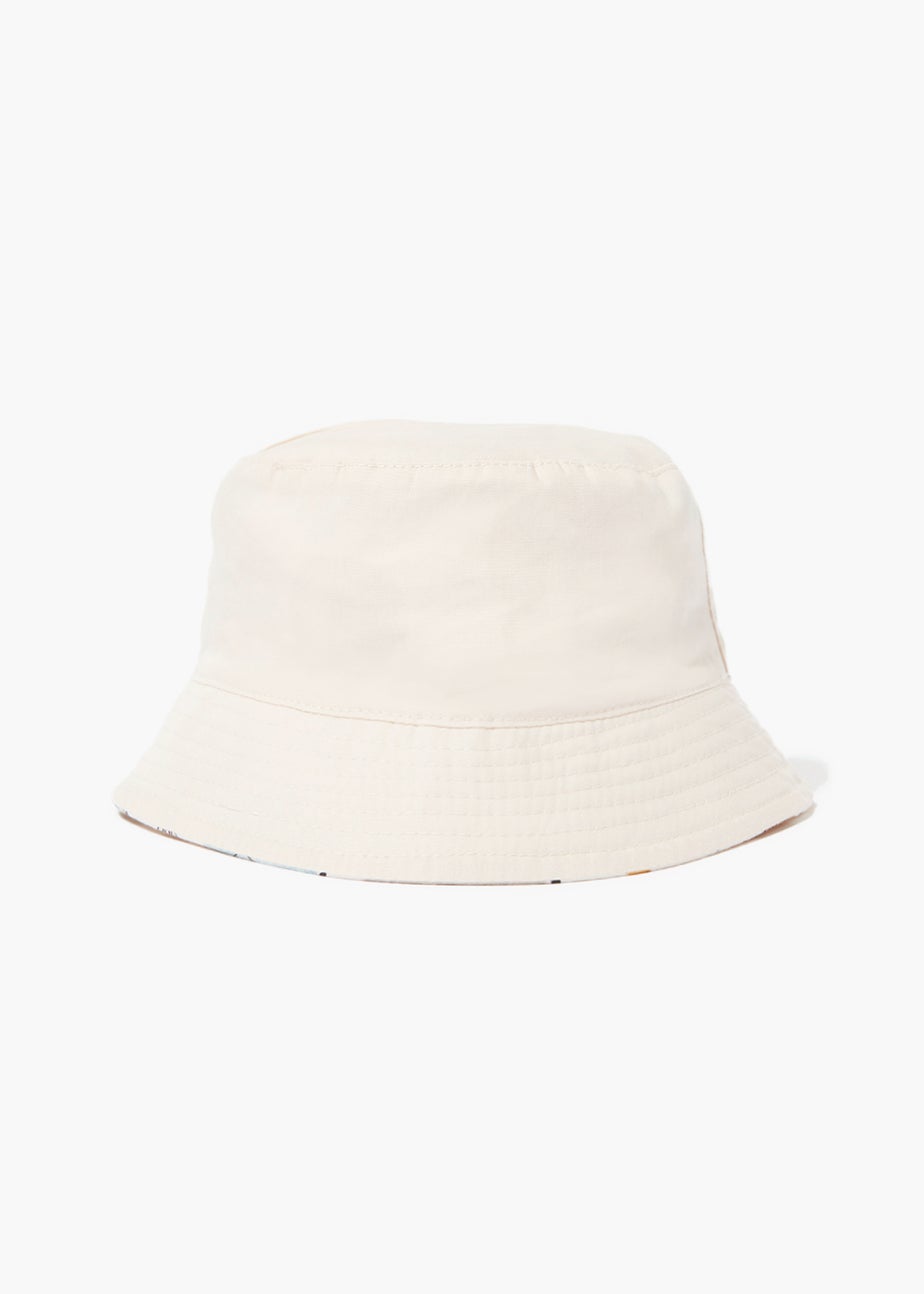 Unisex White Jungle Reversible Sun Hat (Newborn-24mths)