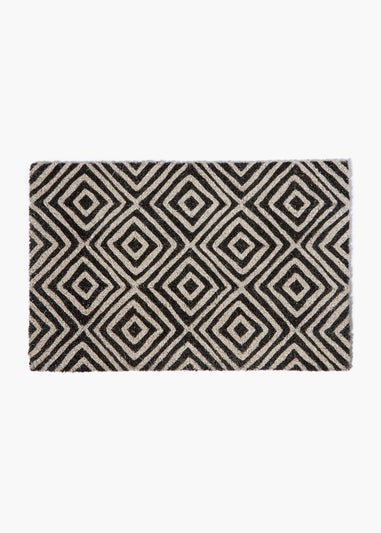 Black Geometric Doormat