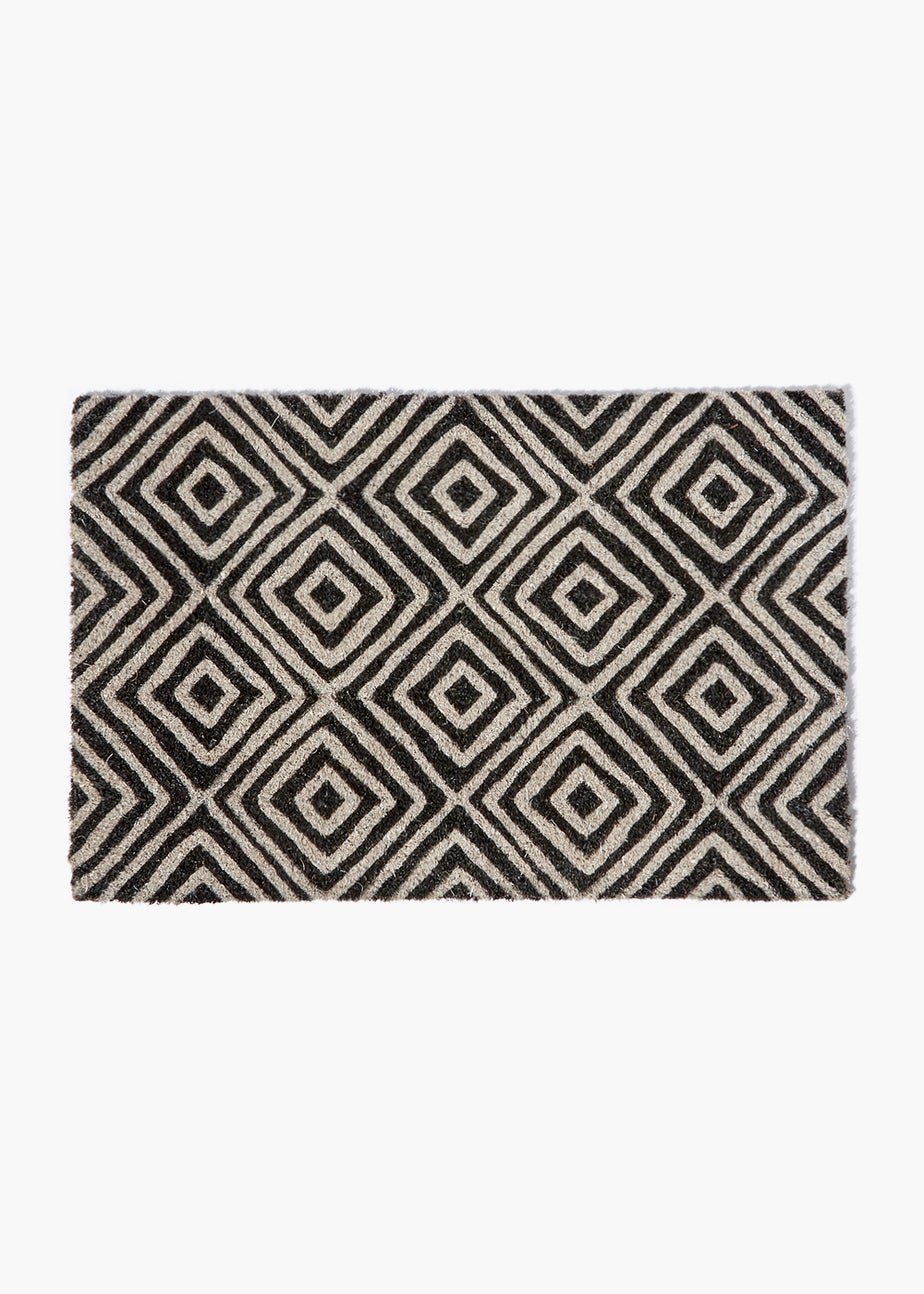 Black Geometric Doormat