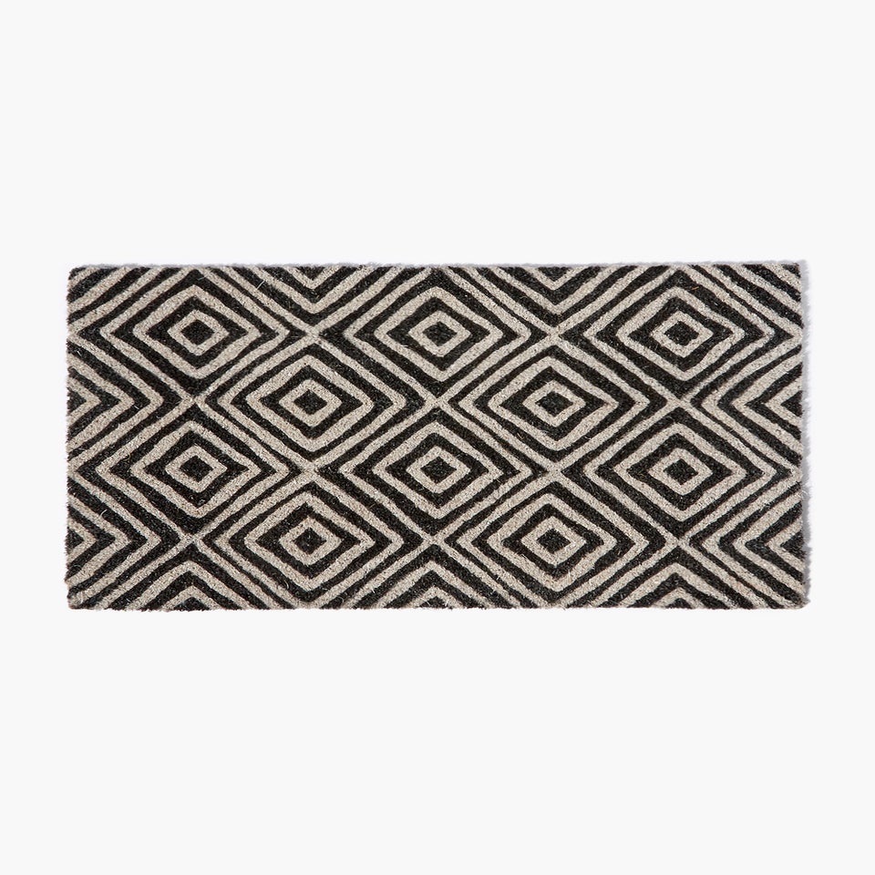 Black Geometric Doormat