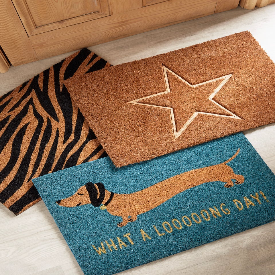 Brown Embossed Star Doormat