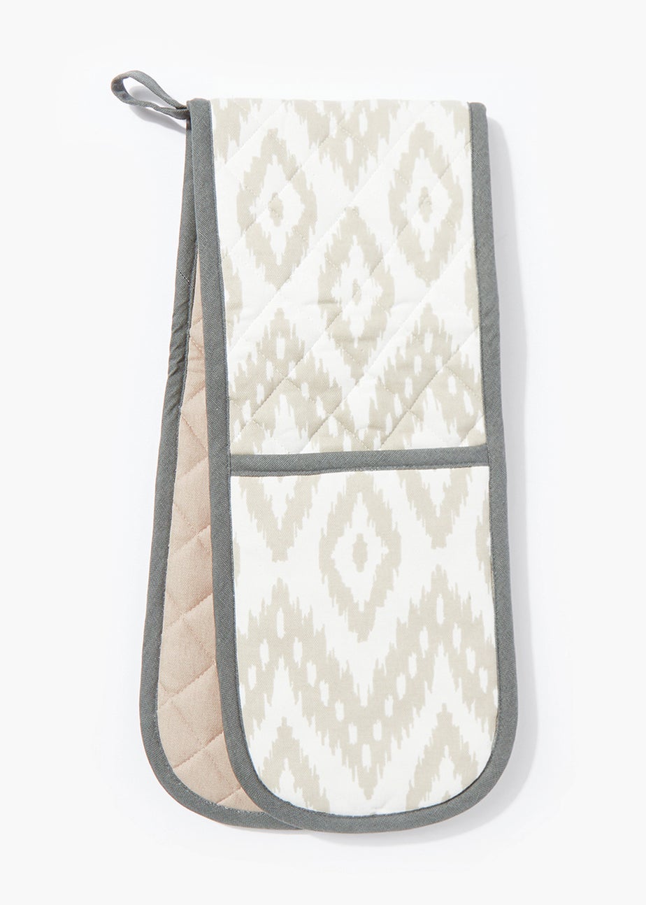 Beige Printed Oven Gloves (92cm x 18cm)