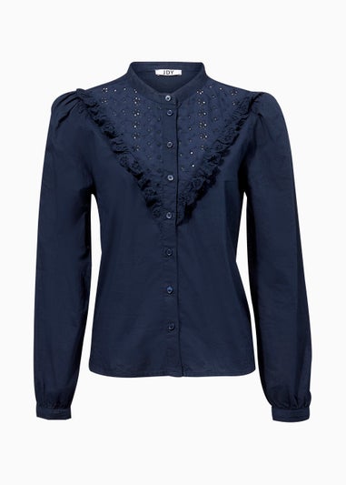 JDY Barbra Black Broderie Frill Blouse