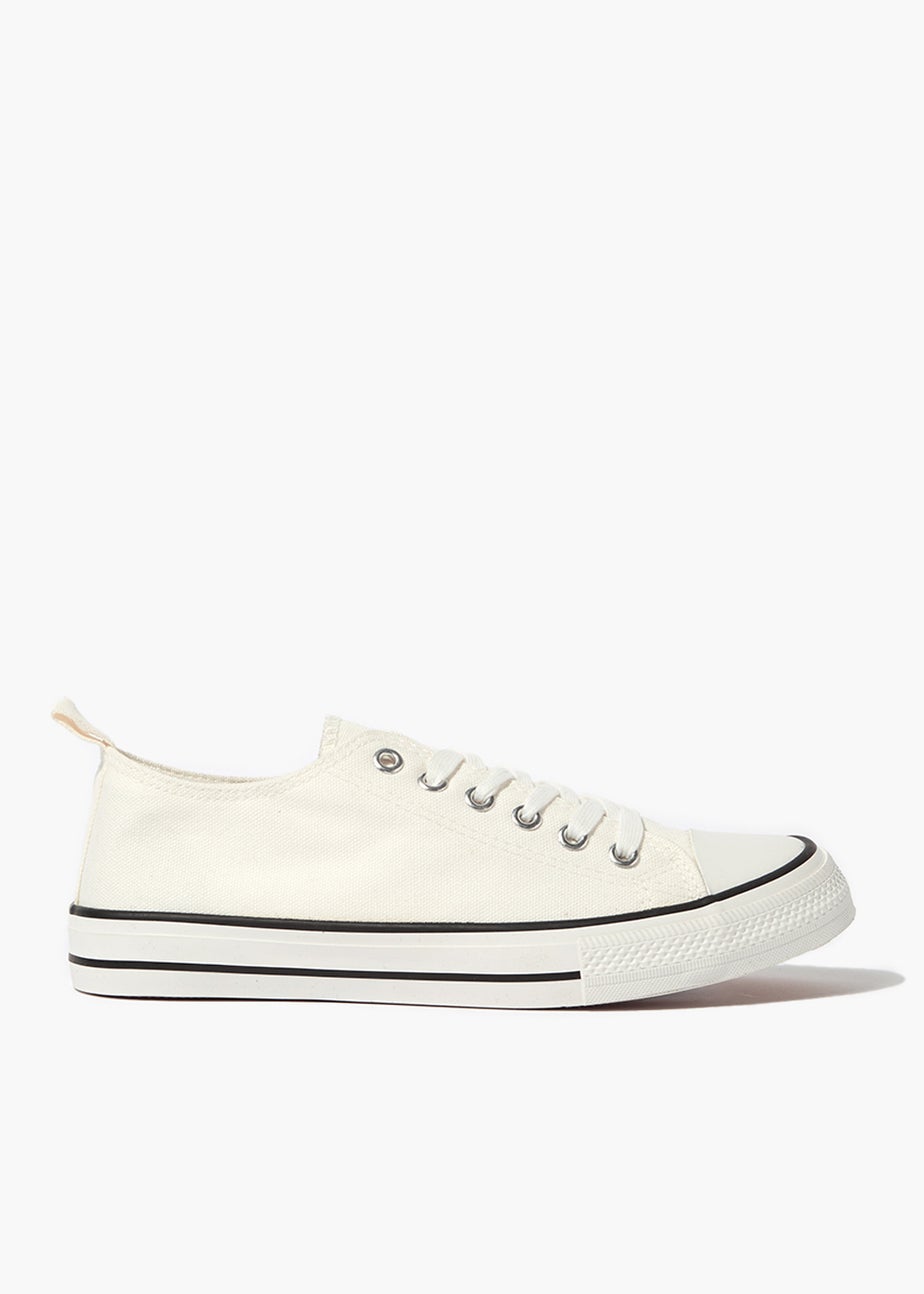 White Toe Cap Canvas Trainers