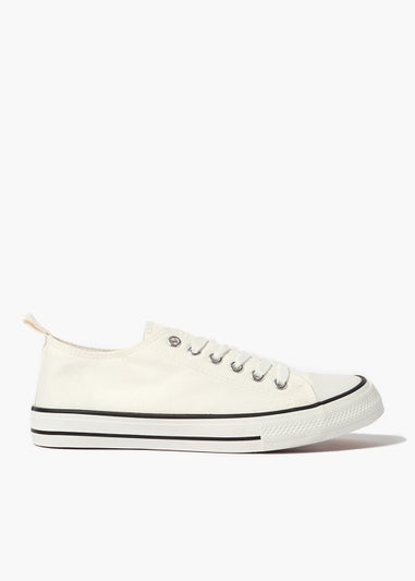 White Toe Cap Canvas Trainers