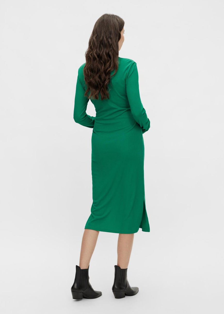 Mamalicious Maternity Green Wrap Nursing Midi Dress