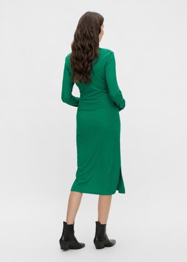 Mamalicious Maternity Green Wrap Nursing Midi Dress