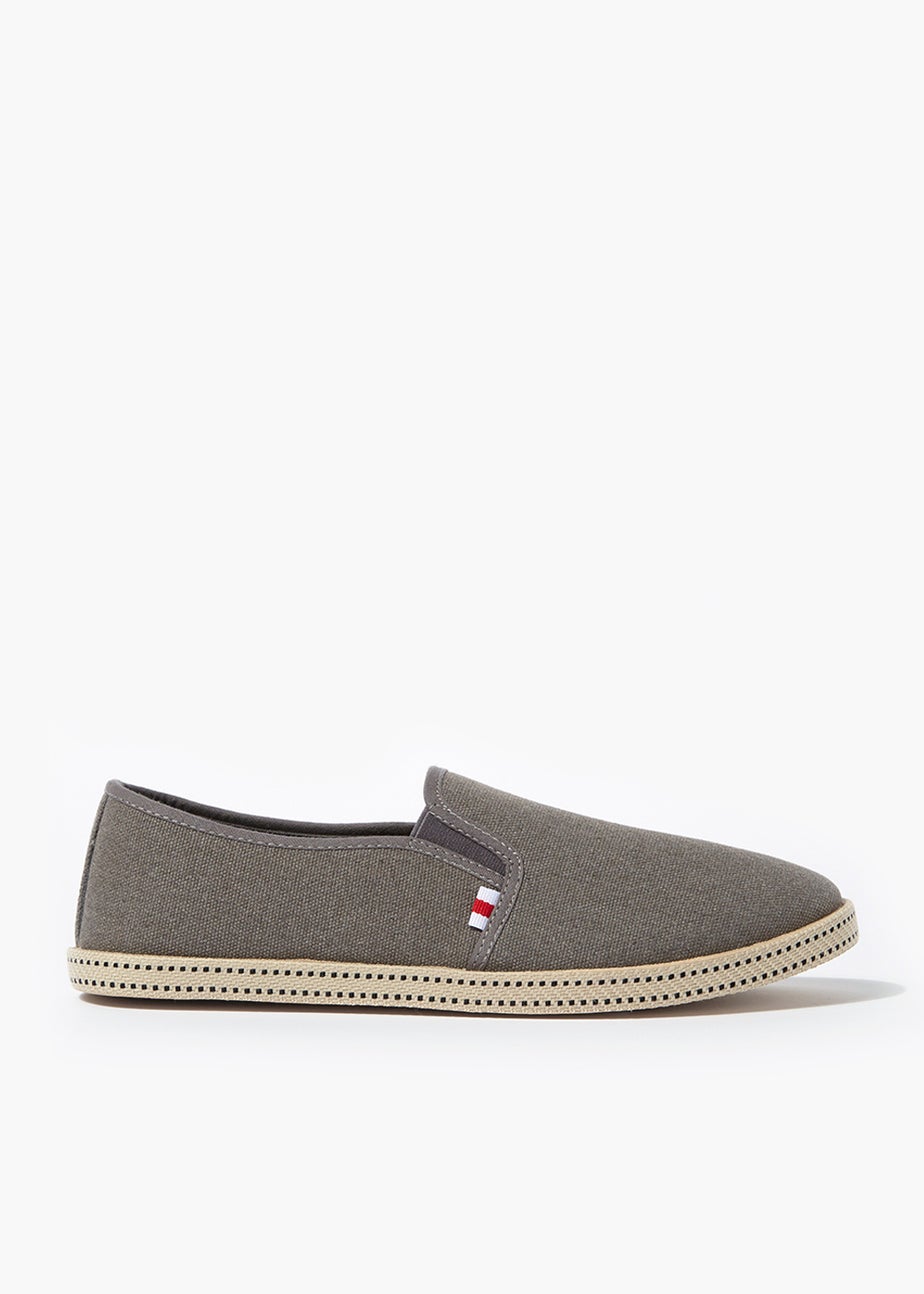 Grey Twin Gusset Espadrilles