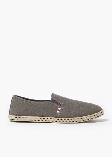 Grey Twin Gusset Espadrilles