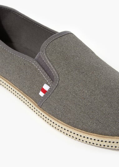 Grey Twin Gusset Espadrilles