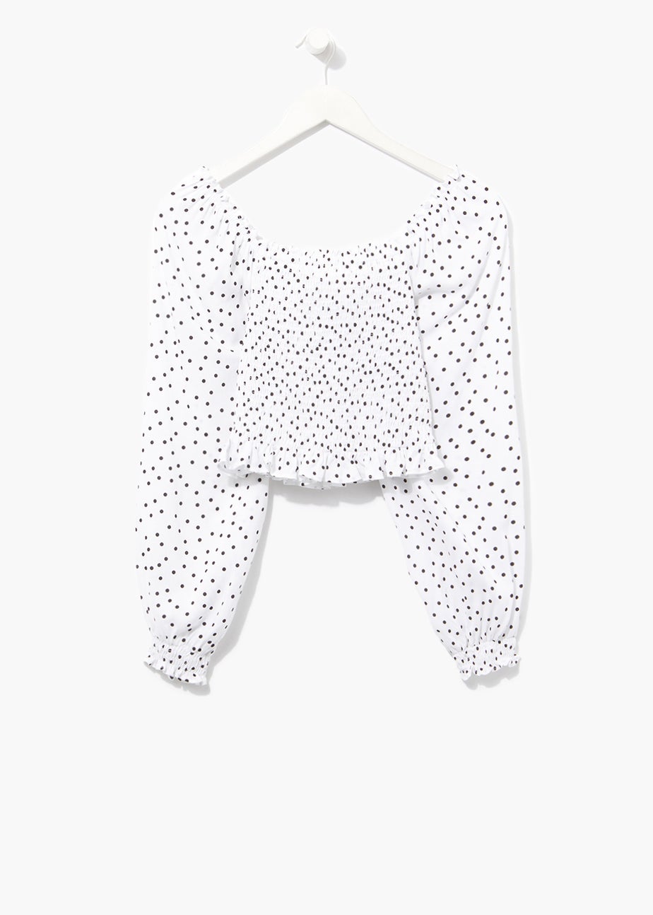 White Spot Crop Top
