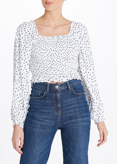 White Spot Crop Top