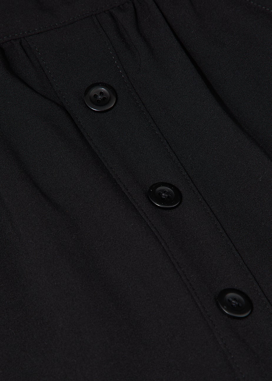 Girls Black Button Front School Skirt (4-13yrs)