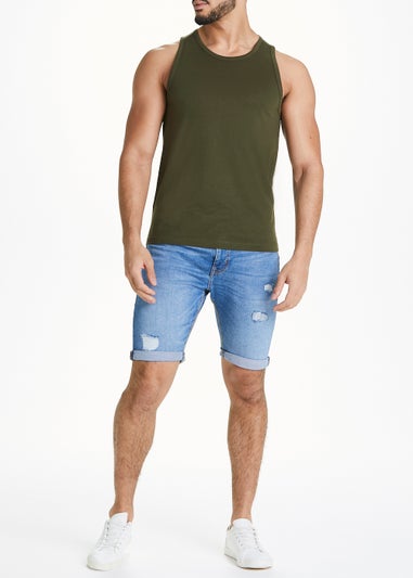 Khaki Jersey Ringer Vest