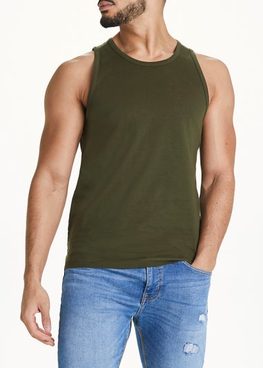 Khaki Jersey Ringer Vest