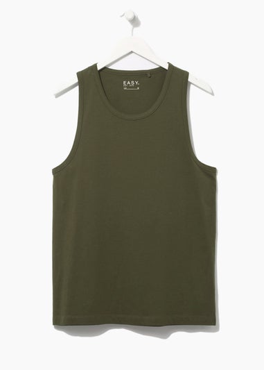 Khaki Jersey Ringer Vest