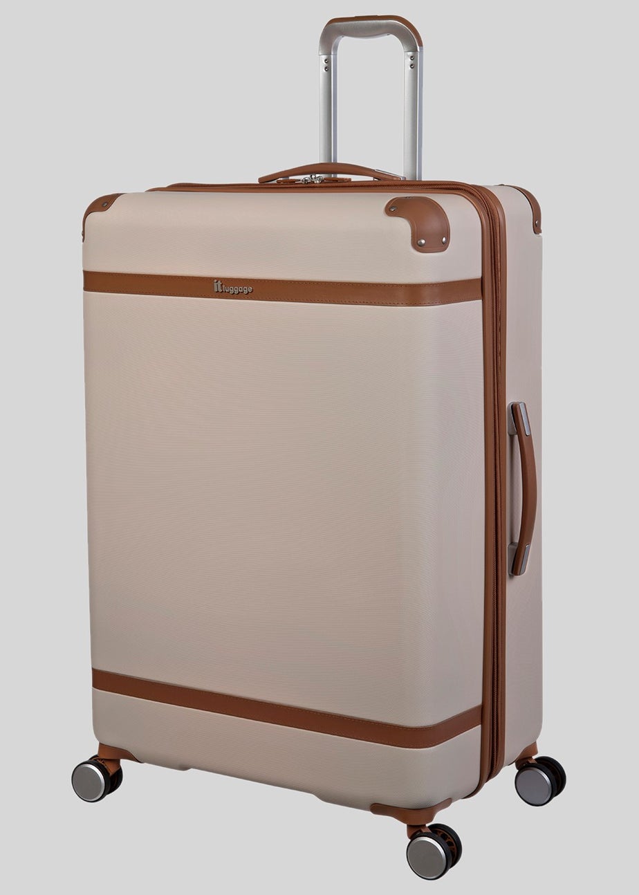 IT Luggage Cream & Tan Trim Suitcase