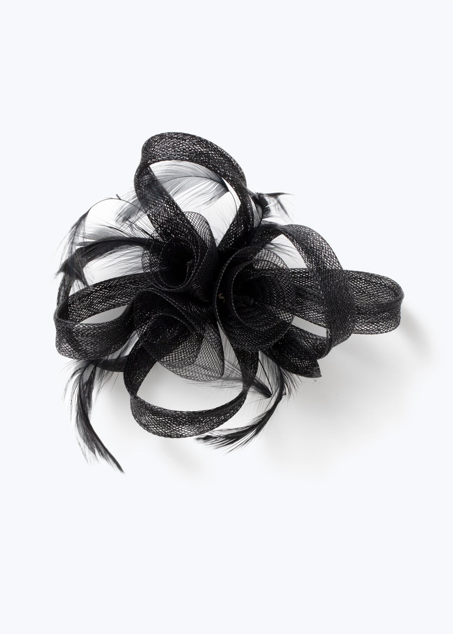 Black Flower Clip Fascinator