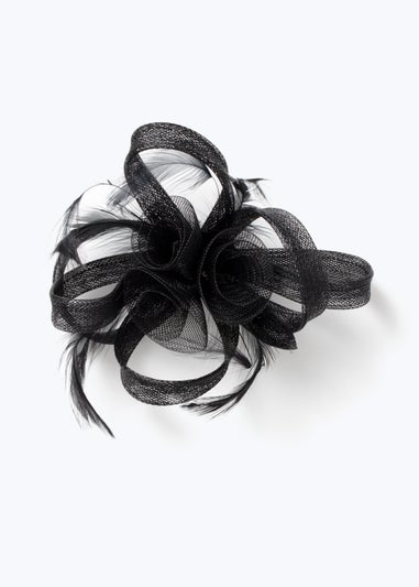 Black Flower Clip Fascinator