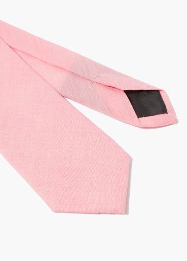 Taylor & Wright Pink Skinny Textured Chambray Tie