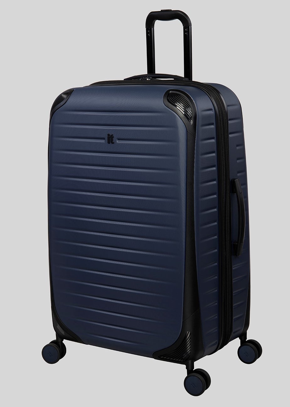 IT Luggage Blue Lineal Hard Shell Suitcase