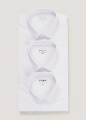 Taylor & Wright 3 Pack White Easy Care Slim Fit Shirts