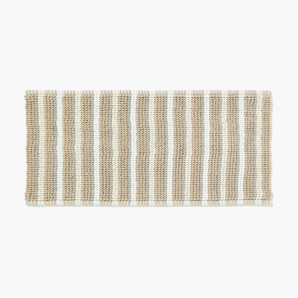 Natural Stripe Chenille Bath Mat