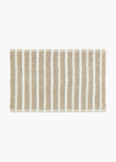Natural Stripe Chenille Bath Mat