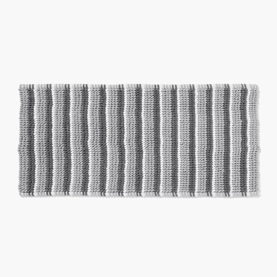Grey Stripe Chenille Bath Mat