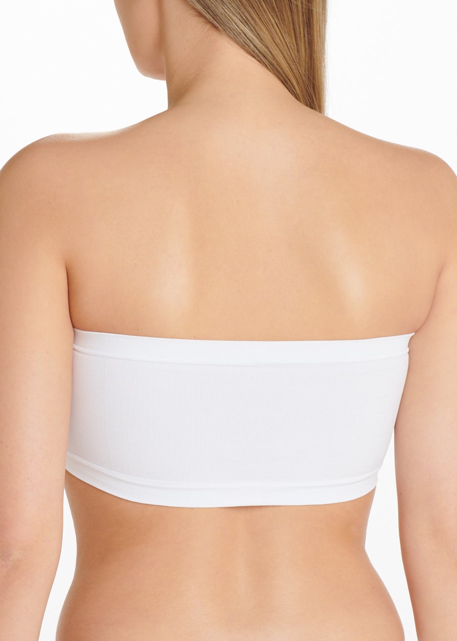 White Seam Free Strapless Bandeau Bra
