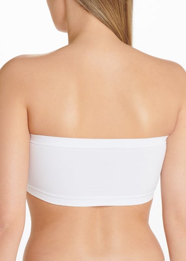 White Seam Free Strapless Bandeau Bra