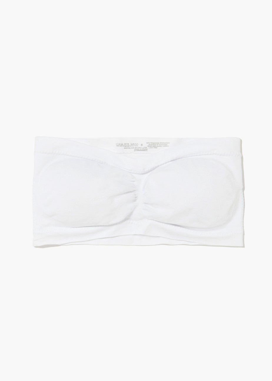 White Seam Free Strapless Bandeau Bra