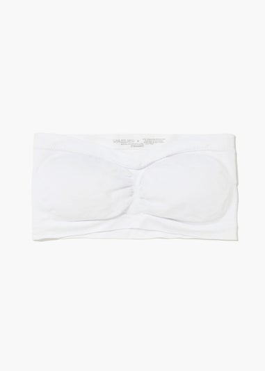 White Seam Free Strapless Bandeau Bra
