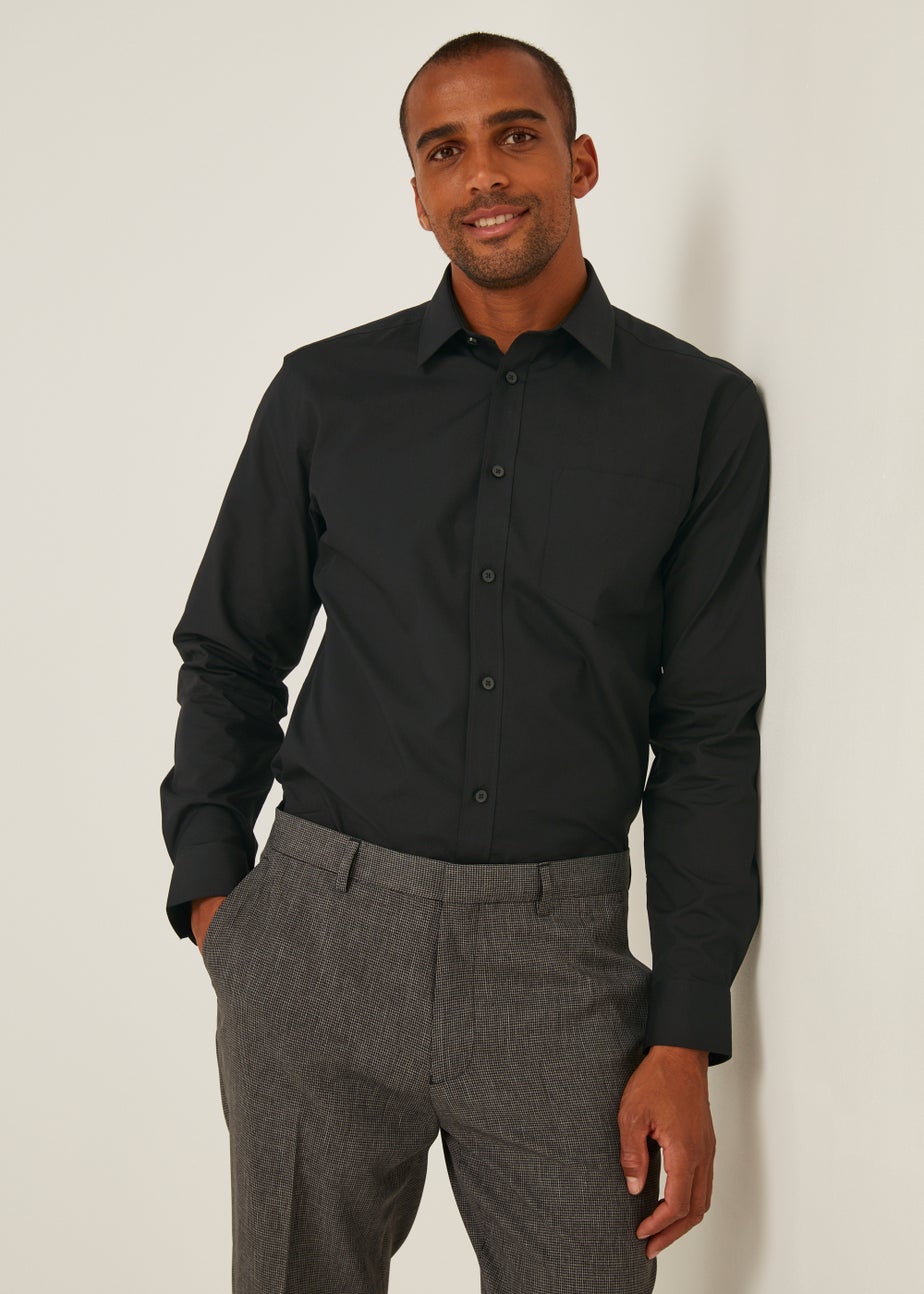 Taylor & Wright Black Easy Care Regular Fit Shirt