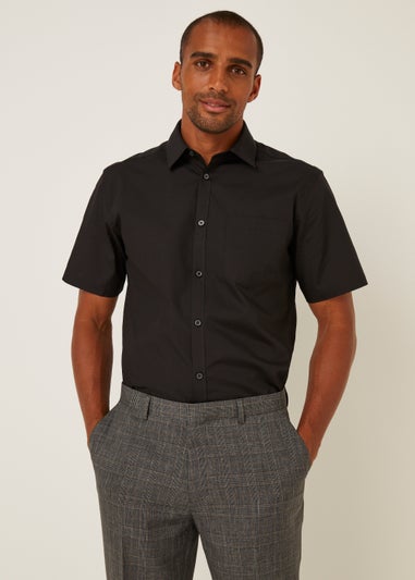 Taylor & Wright Black Easy Care Regular Fit Short Sleeve Shirt