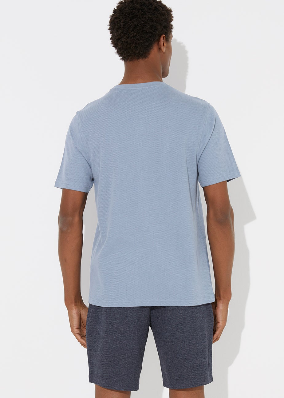 Navy Waffle Short Pyjama Set