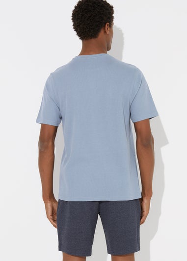 Navy Waffle Short Pyjama Set