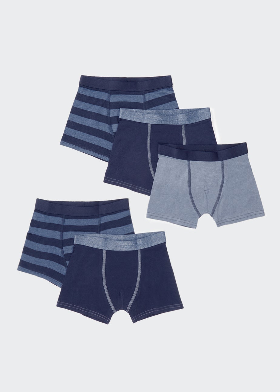 Boys 5 Pack Blue Stripe Trunks (2-16yrs)