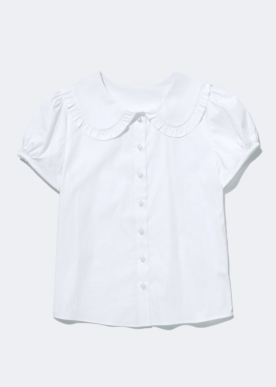 Girls White Frill Collar School Blouse (8-16yrs)