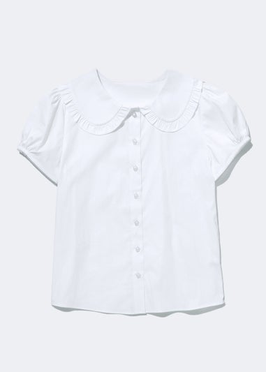 Girls White Frill Collar School Blouse (8-16yrs)