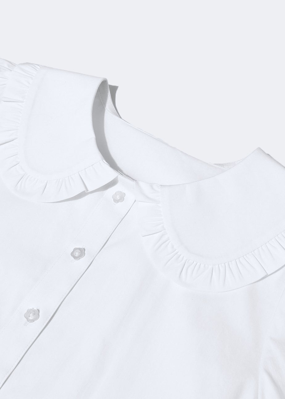 Girls White Frill Collar School Blouse (8-16yrs)
