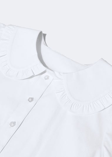 Girls White Frill Collar School Blouse (8-16yrs)