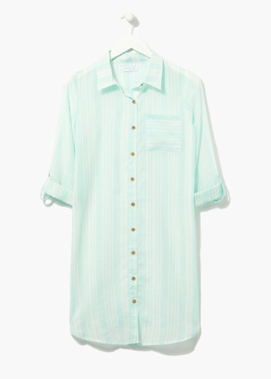 Aqua Stripe Beach Shirt