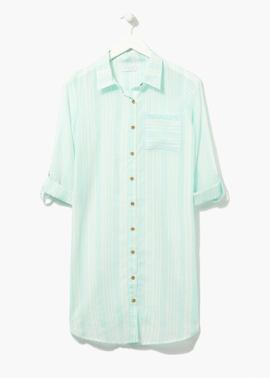 Aqua Stripe Beach Shirt
